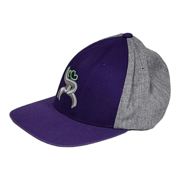 Get Your Hooey Snapback Hat Embroidered Cowboy Logo Gray & Purple - Picture 2 of 9
